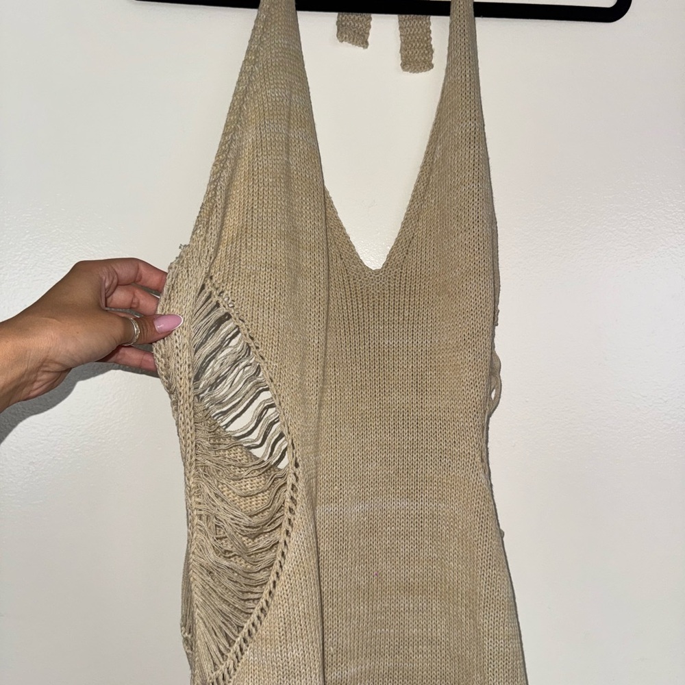 PrettyLittleThing Beige Knit Dress